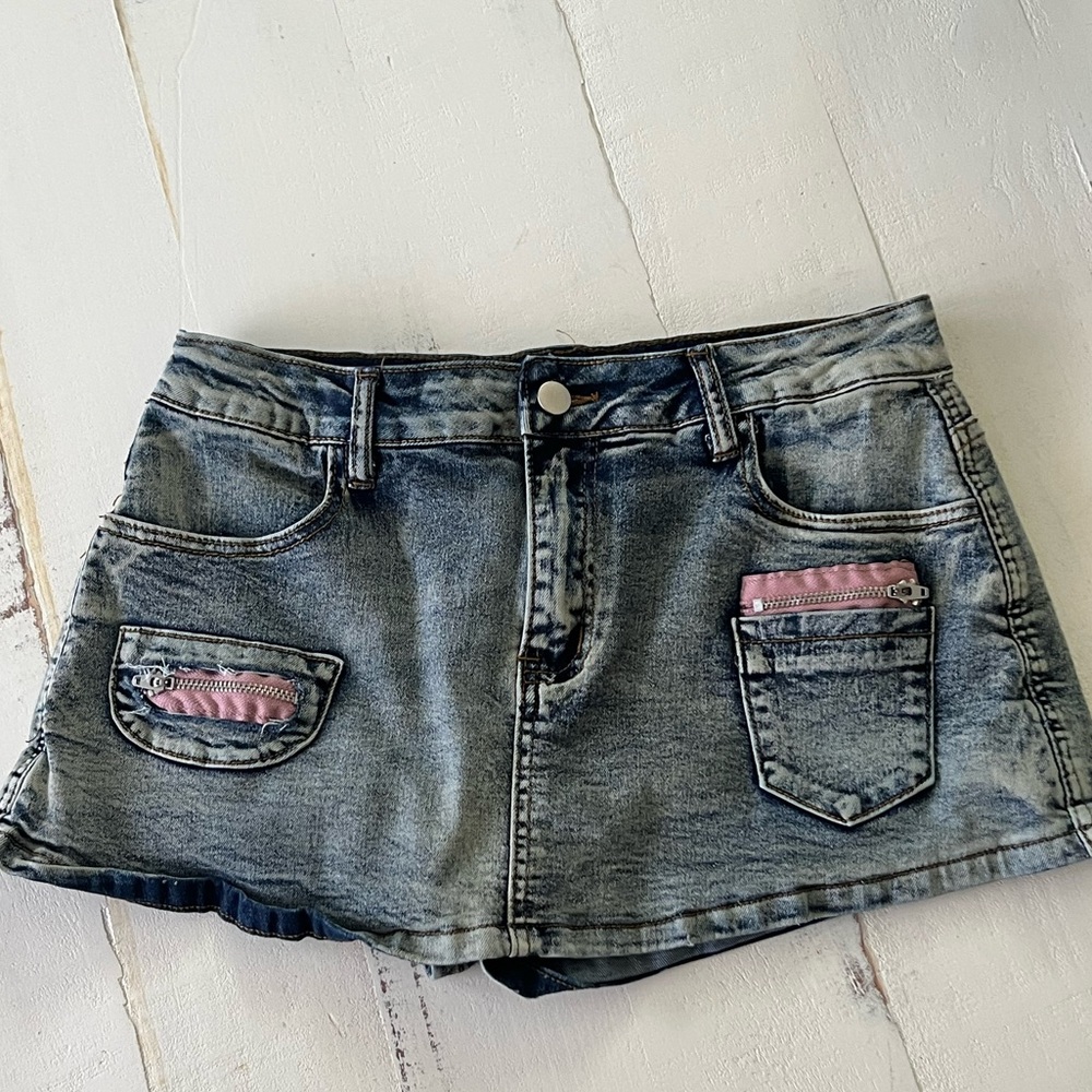 Jean mini skort